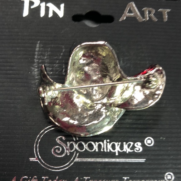 Red hat lady brooch pin NWT bling bling - Picture 2 of 6